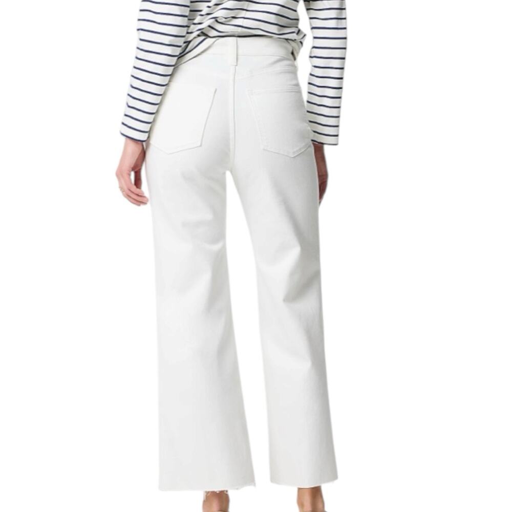 NWD J. Crew White Wide Leg Cropped Jeans Women’s Size 27 Tall All Day Stretch - Picture 2 of 12